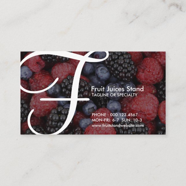 Carte De Fidélité bon initial aérien de SUPPORT de FRUIT (Devant)