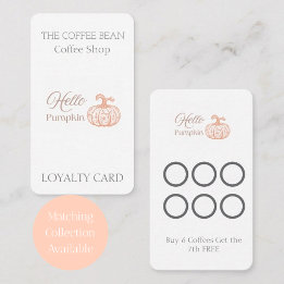Carte De Fidélité Bonjour Citrouille Automne Marque pour Boutique