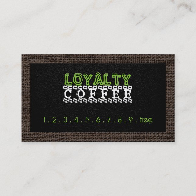 Carte De Fidélité Bordure de Burlap de Loyalty Coffee Punch (Devant)
