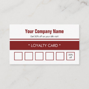 Carte De Fidélité Bordure simple rouge blanc 6 pointes