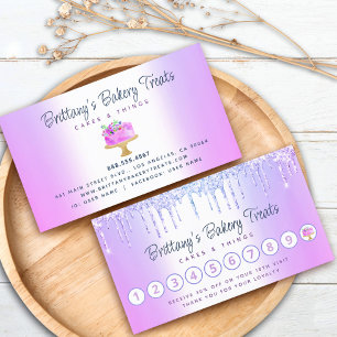 Carte De Fidélité Boulangerie Purple Ombre Parties scintillant de gâ