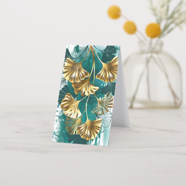 Carte De Fidélité Branch with Golden Leaves Ginko Biloba (Dos)