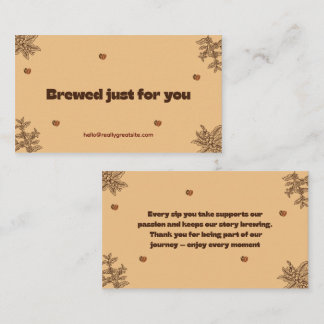 Carte De Fidélité Brewed Just For You Coffee Thank You Card