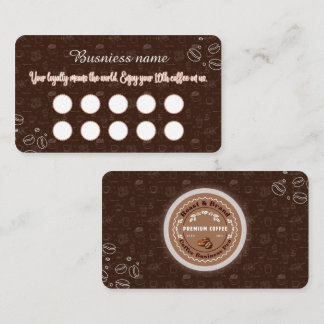 Carte De Fidélité Brown Coffee Loyalty Card Minimal Design