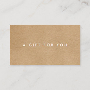 Carte De Fidélité Cadeau minimaliste Rustique Kraft