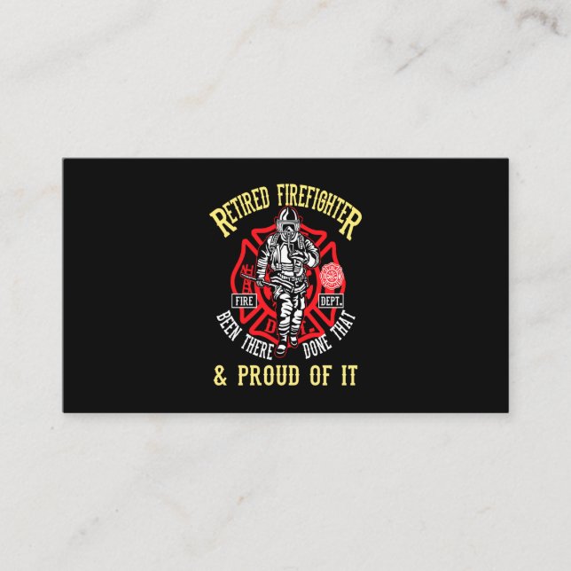 Carte De Fidélité Cadeau pompier | Pompier retraité et fier (Devant)
