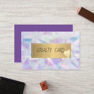Carte De Fidélité Cadre élégant chic professionnel, cœurs or opale