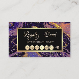 Carte De Fidélité Cadre élégant et tendance en marbre avec confettis