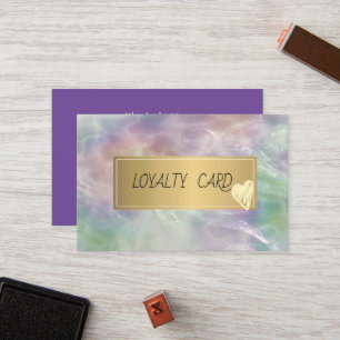 Carte De Fidélité Cadre professionnel élégant, cœurs d'or perle d'op