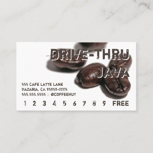 Carte De Fidélité Café Beans Boire Punch Card (Devant)