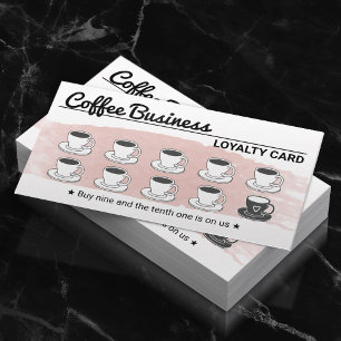 Carte De Fidélité Café Boutique Cute Blush Pink Loyalty Punch