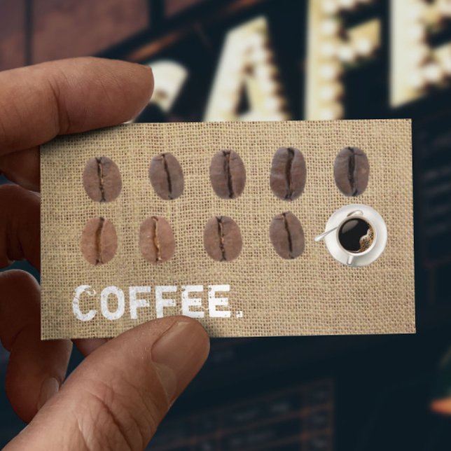 Carte De Fidélité Café Café Burlap Loyalty Punch (Créateur téléchargé)