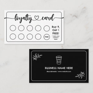 Carte De Fidélité Café Café noir et blanc Ajouter votre logo