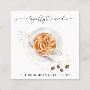 Carte De Fidélité *~* Café Floral Bean Espresso QR Rewards Café