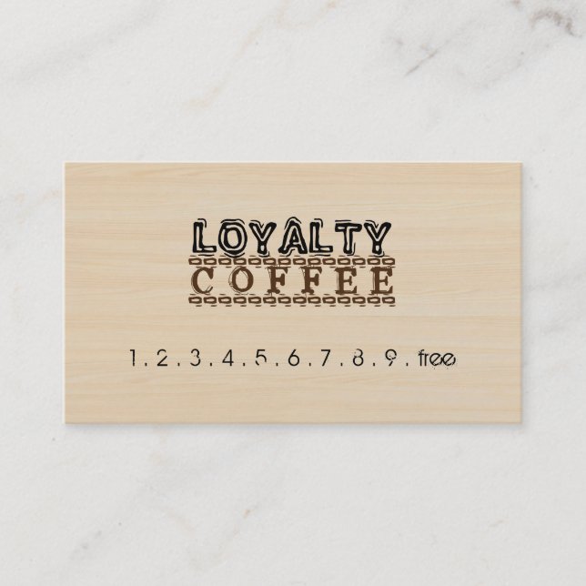 Carte De Fidélité Café Loyauté Punch Bois Moderne (Devant)