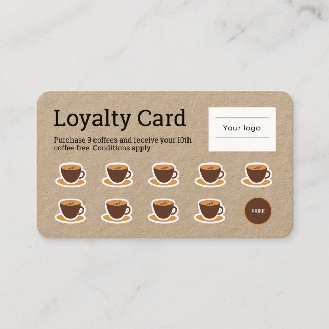 Carte de fidélité Café, marron terreux (Devant)