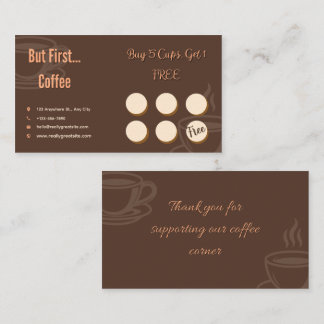 Carte de Fidélité Café Minimal Brun
