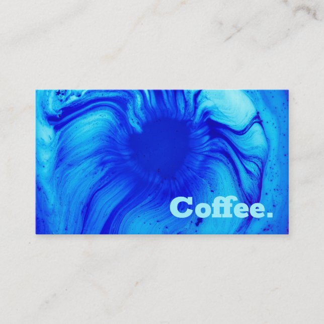 Carte De Fidélité Café minimum liquide bleu| Style R (Devant)