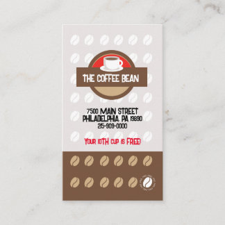 Carte De Fidélité Café moderne Loyauté Punch off Coupon Business