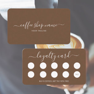 Carte de fidélité café personnalisée Script simple