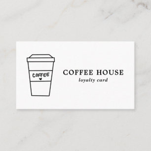 Carte De Fidélité Café simple minimaliste moderne noir et blanc