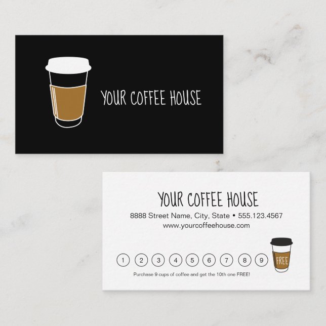 Carte De Fidélité Café sur mesure Café Café (Devant / Derrière)