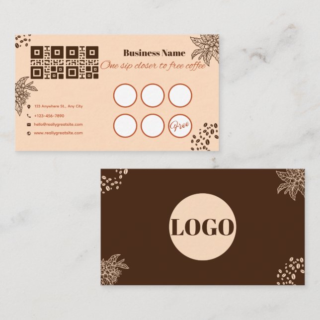 Carte de Fidélité Café | Une Gorgée Plus Près du G (Devant / Derrière)