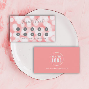 Carte De Fidélité Calligraphie moderne Champagne rose Bokee