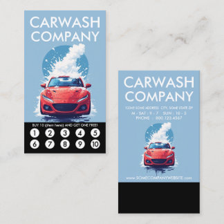 Carte De Fidélité Car Wash Loyalty Punch Card