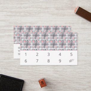 Carte De Fidélité Carreaux d'aquarelle peints à la main Motif simple