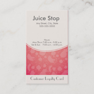 Carte de fidélité Carte de visite Smoothie & Juice
