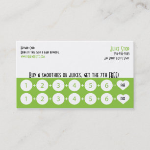Carte de fidélité Carte de visite Smoothie & Juice