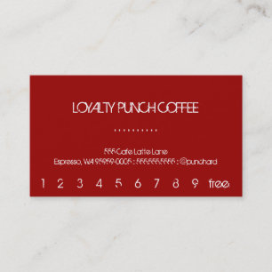 Carte De Fidélité Carton de Récompense de Salon de Thé Professionnel
