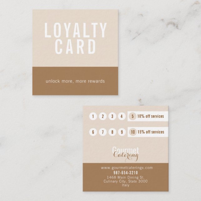 Carte De Fidélité Catering Gourmet Carré (Devant / Derrière)