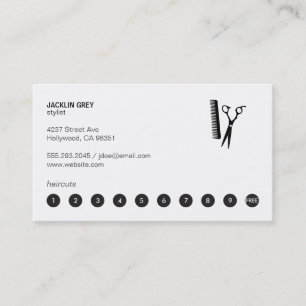 Carte De Fidélité Cheveux et peigne (punch card 10)