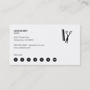 Carte De Fidélité Cheveux et peigne (punch card 7)