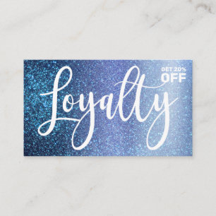 Carte De Fidélité Chic Aqua Baby Blue Triple Parties scintillant Typ