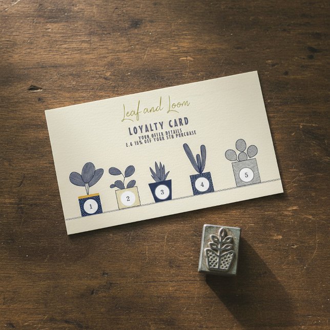 Carte De Fidélité Chic Botanique plante shop Loyalty Stamp Card (Créateur téléchargé)