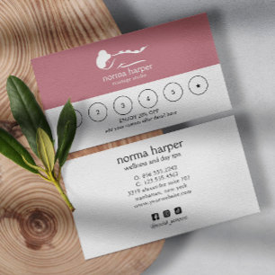 Carte De Fidélité CHIC Business Reward 6 Punch Logo PINK