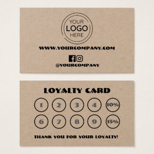 Carte de fidélité chic personnalisée du logo de l'