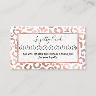 Carte De Fidélité Chic Rose Gold Leopard Cheetah Poster de animal