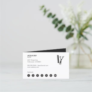 Carte De Fidélité Ciseaux de salon et peigne (punch card 7)