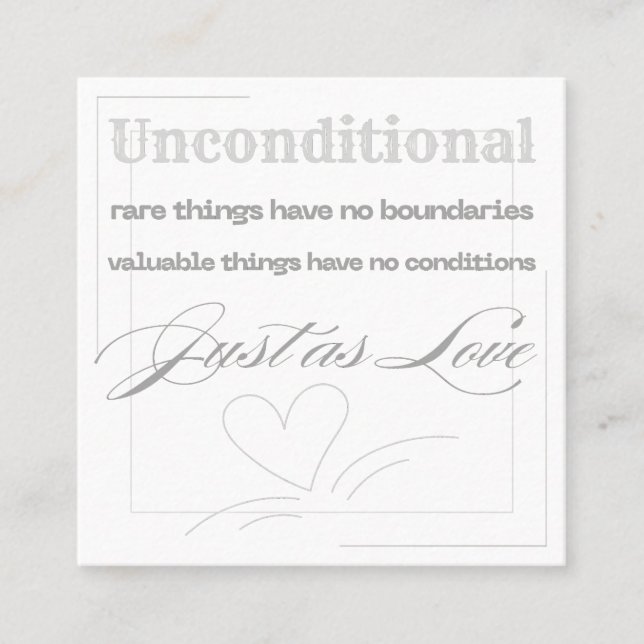 Carte De Fidélité Citation d'amour inconditionnel  (Devant)