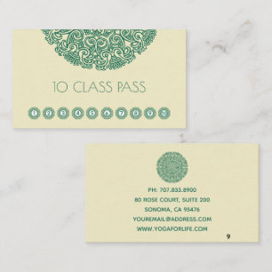 Carte De Fidélité Classe de Yoga Mandala verte