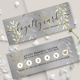 Carte De Fidélité Classé Lux Faux Gold & Silver Feuille Salon Punch