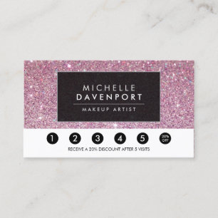 Carte De Fidélité Classic Rose Parties scintillant Salon Loyalty Pun