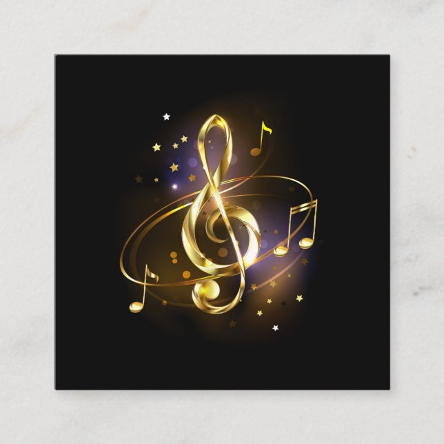 Carte De Fidélité Clé de sol musicale en or (Devant)
