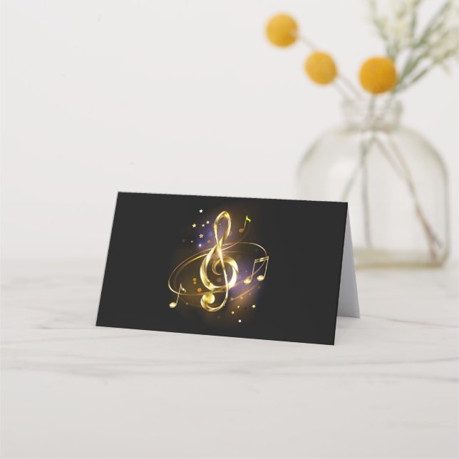 Carte De Fidélité Clé de Sol Musicale en Or (Devant)