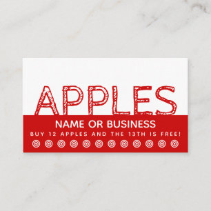 carte de fidélité client APPLES stand de fruits