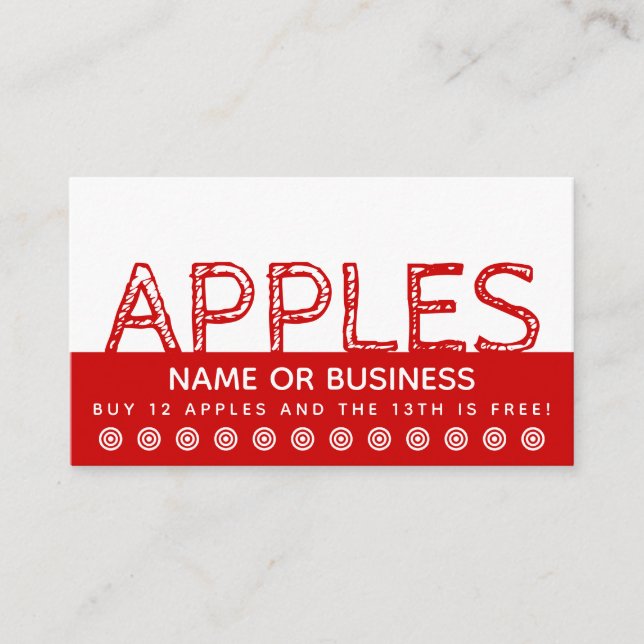 carte de fidélité client APPLES stand de fruits (Devant)